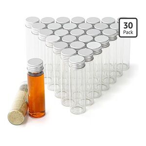 Clear Glass 50ml Vials - 30 Pack